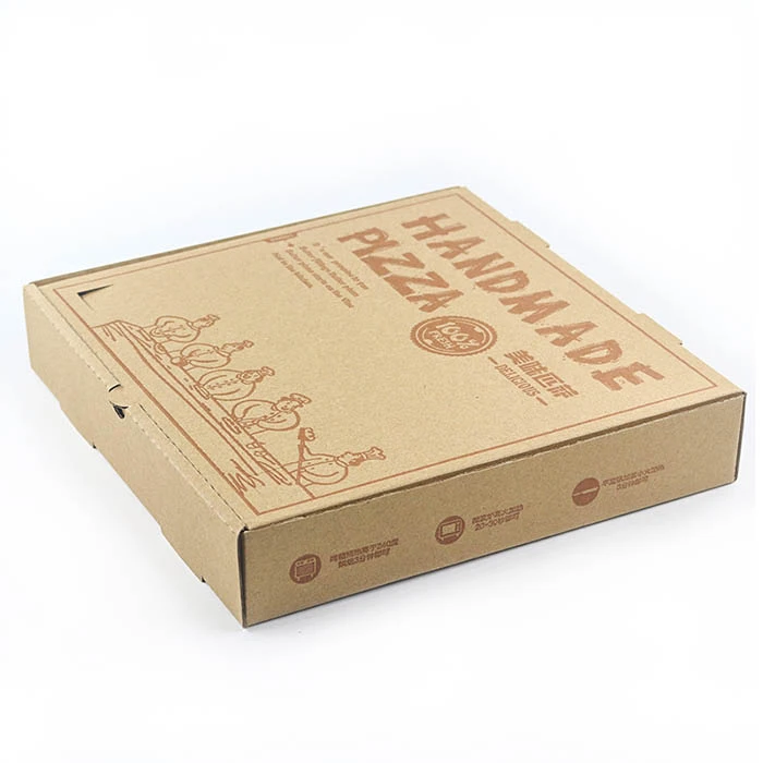 Kotak Pizza Mewah Bergelombang Logo Kustom Food Grade