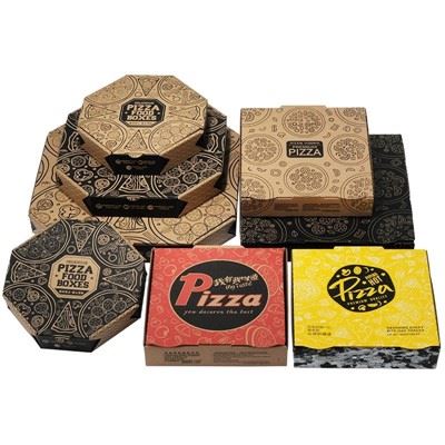 Kotak Kemasan Pizza Bentuk Oktangle dengan Logo Pelanggan